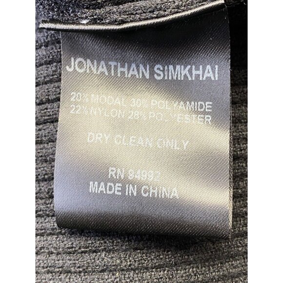 Jonathan Simkhai Sz XS Joggers Rib Knit Black Danny Tapered Track Pants - Picture 9 of 9